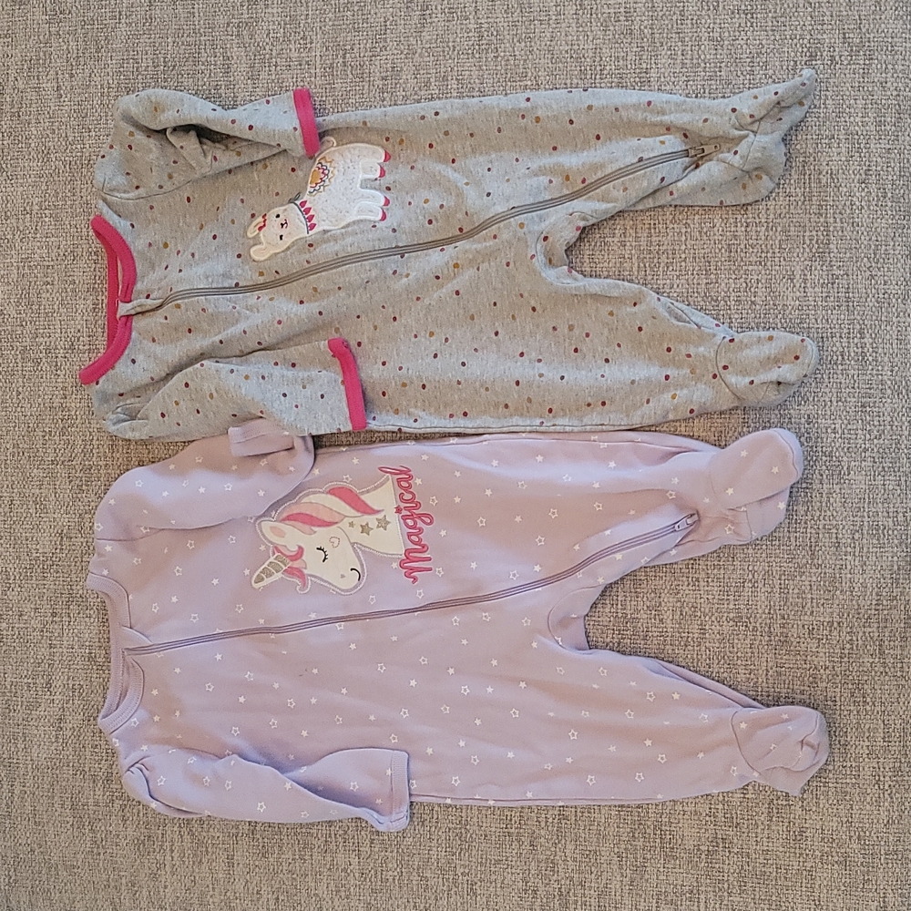 2 Baby Girl Sleepers
